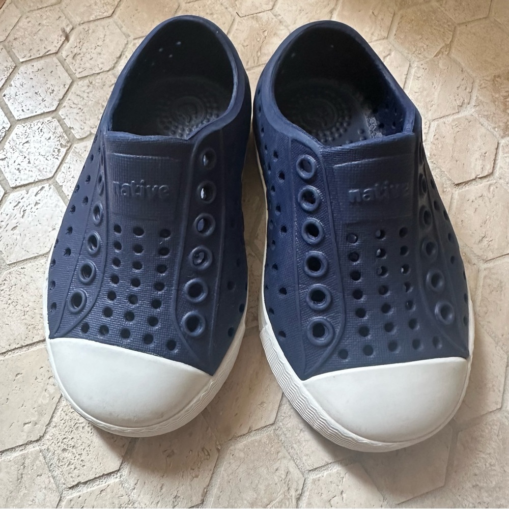 Native Dark Blue Perforated Slip-Ons